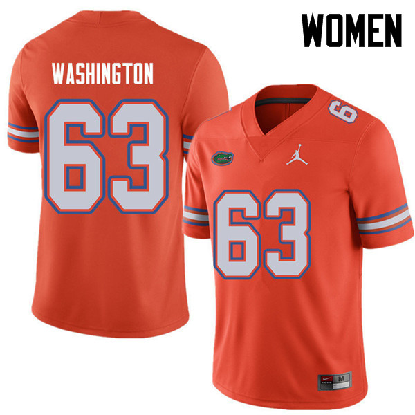 Jordan Brand Women #63 James Washington Florida Gators College Football Jerseys Sale-Orange